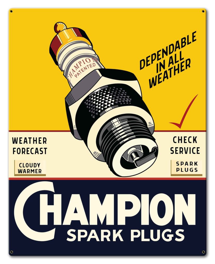 Champion Spark Plug Sign - GA29097 | Garage Art™