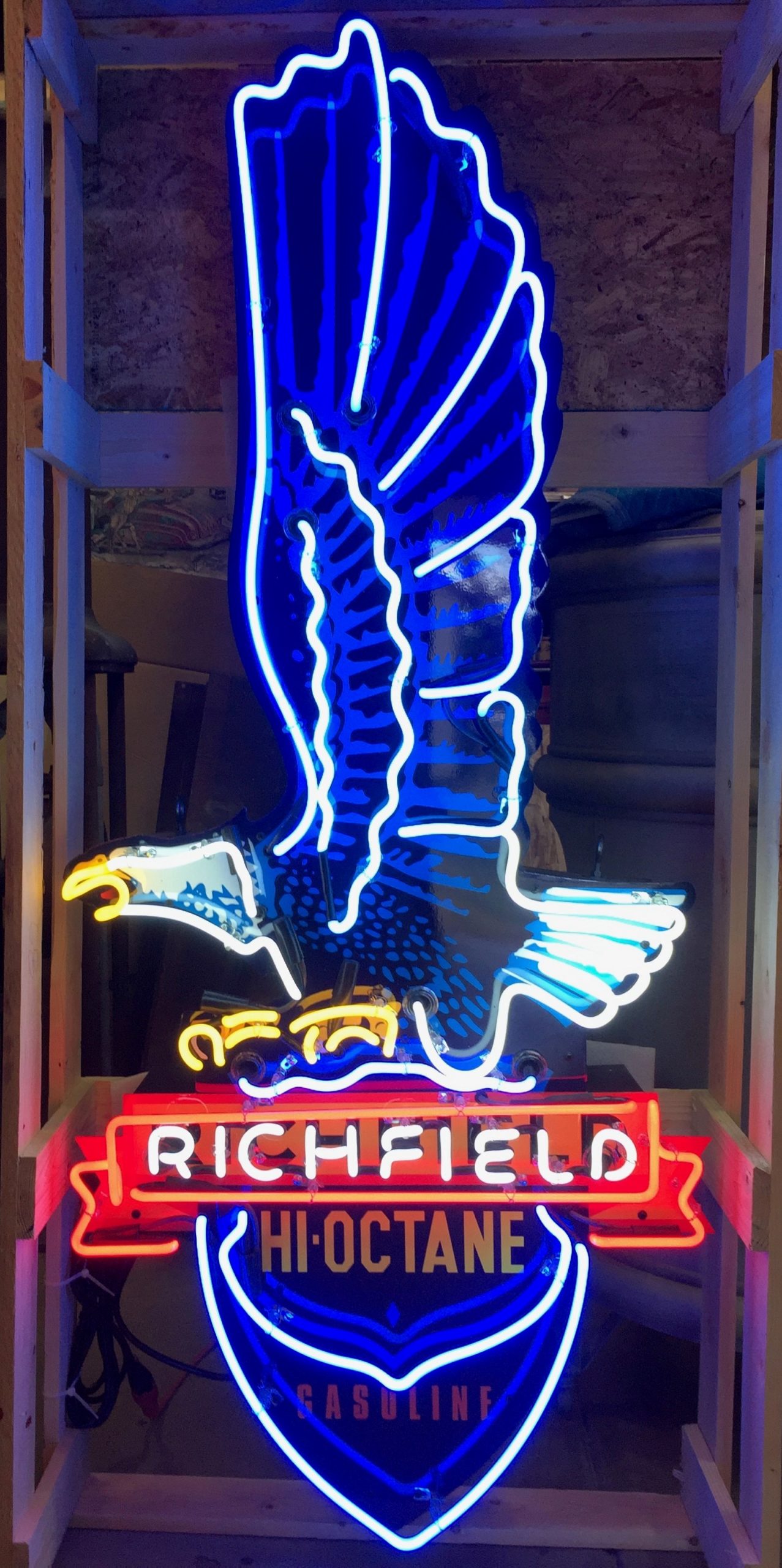 65" Richfield Eagle Hi Octane Gasoline Neon Sign Made In The Usa