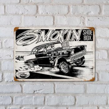 Smokin Shoebox Vintage Sign