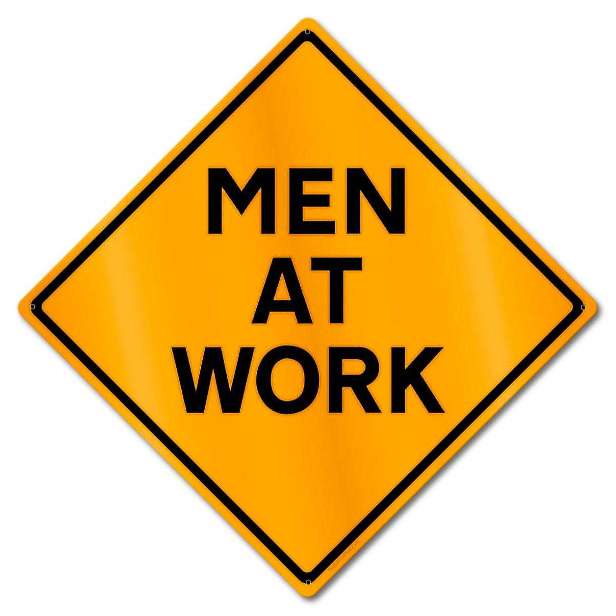 men at work orange sign