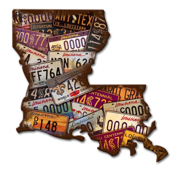 Louisiana License Plates Vintage Sign | Garage Art™