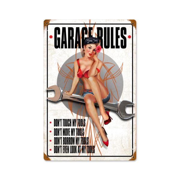 Garage Rules Vintage Sign Garage Art™