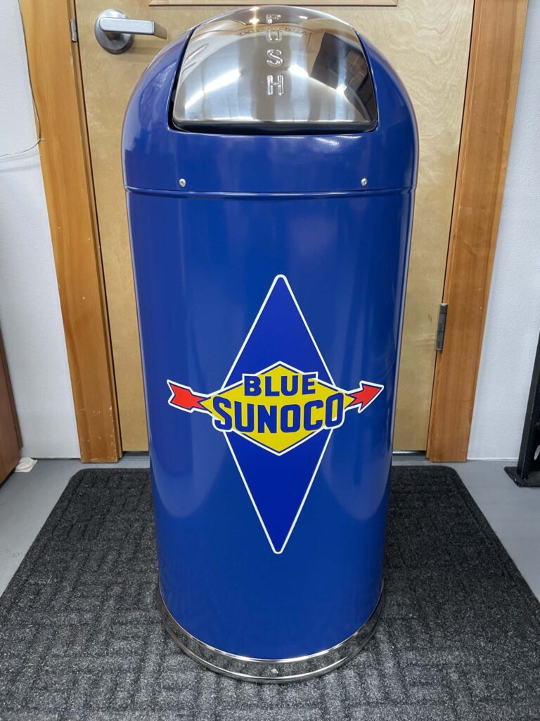 Blue Sunoco Gasoline Retro Style Trash Can - GA28098