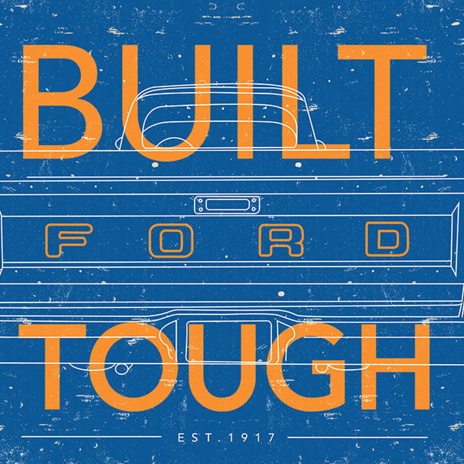 Built Ford Tough Tin Sign