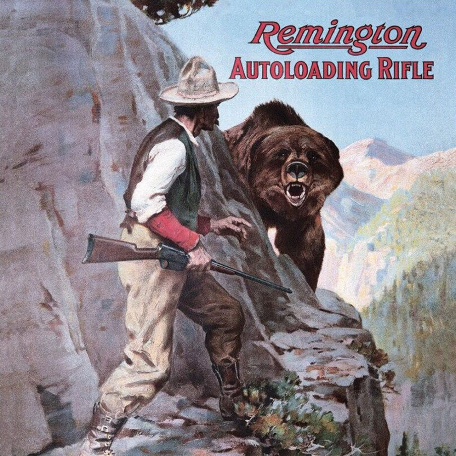 Remington Right Of Way Sign Autoloading Rifle Tin Sign